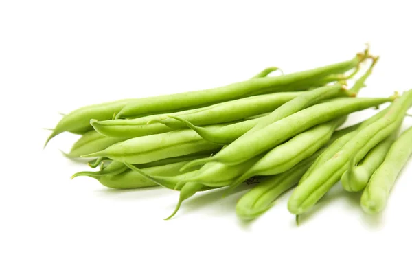 Handful of green beans isolated on white background; — Stock Photo, Image