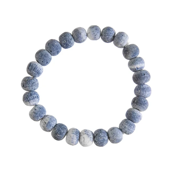Απλό βραχιόλι των κοραλλιογενών μπλε σφουγγάρι γενειάδες απομονωθεί σε λευκό φόντο — Φωτογραφία Αρχείου