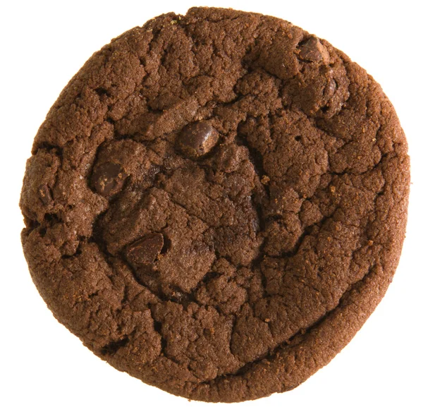 흰색 배경에서 분리 된 더블 초콜릿 칩 쿠키; — 스톡 사진