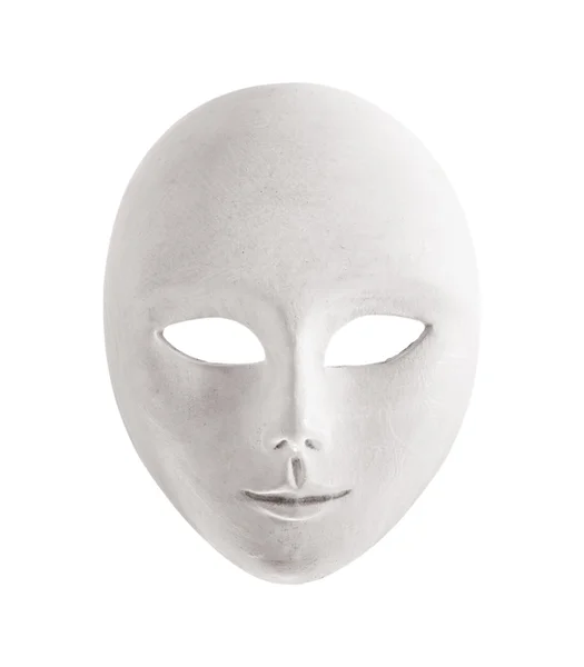 Maschera bianca isolata su bianco — Foto Stock