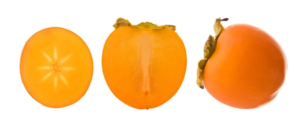 Groep van persimmon vruchten geïsoleerd op witte achtergrond; — Stockfoto