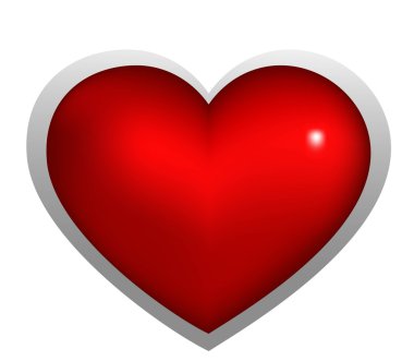 Red heart on a white background clipart