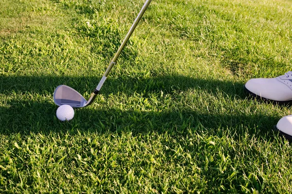 Club Golf Golfista Concentrado Hoyo —  Fotos de Stock