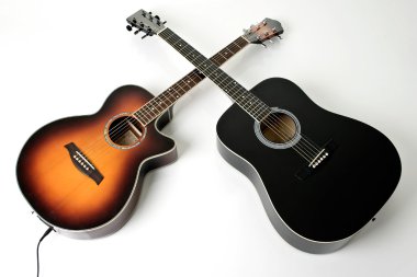 Pair of acoustic guitars clipart