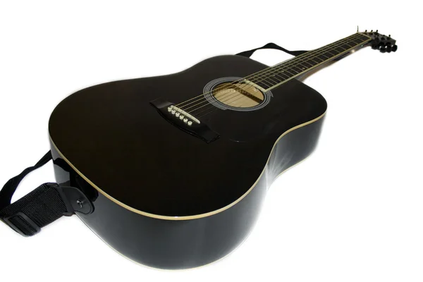 Guitarra negra con blanco — Foto de Stock
