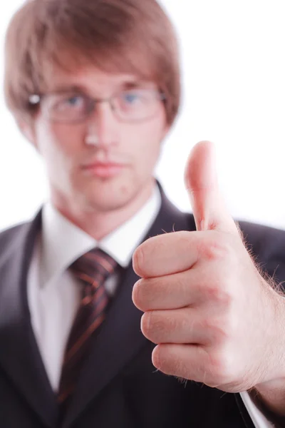 Young Businessman With Thumb Up — Stock Photo, Image