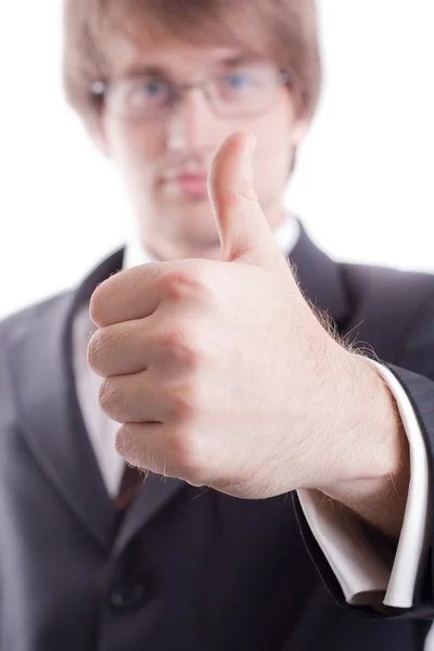 Young Businessman With Thumb Up — Stock Photo, Image