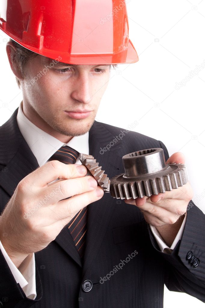 Engineer with gears