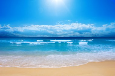 Картина, постер, плакат, фотообои "райский пляж сакура", артикул 4436189