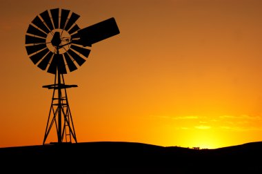 Windmill Sunset clipart