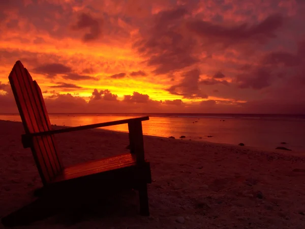 Zonsondergang stoel — Stockfoto