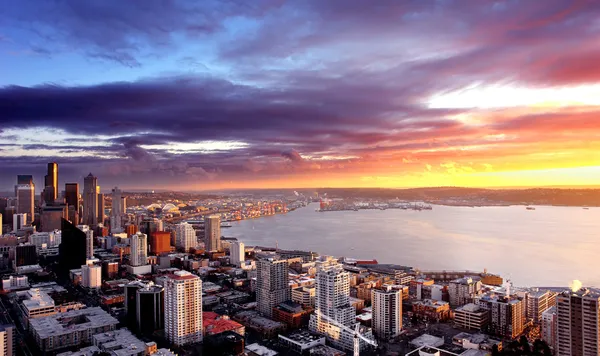 Seattle pôr-do-sol — Fotografia de Stock