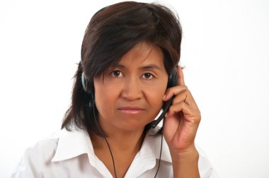 Portrait of a woman with a headset clipart