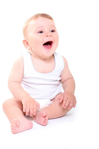 Funny happy baby boy — Stock Photo, Image