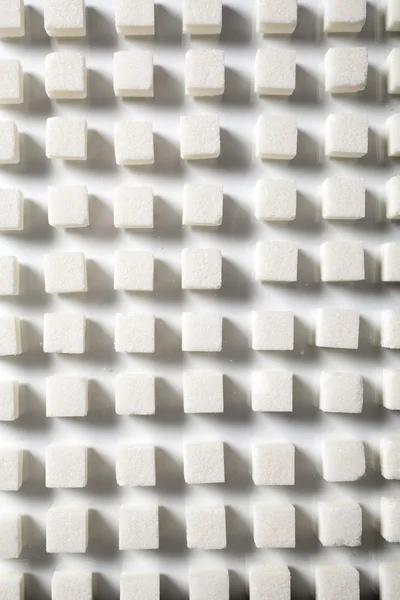 Купа Цукрових Кубиків Білому Тлі — стокове фото