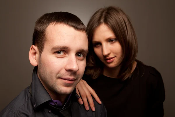 stock image Closeup portrait of a young beautiful couple