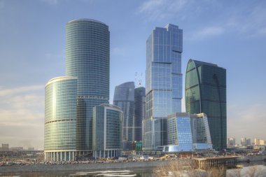 Moscow modern architecture and office buildings. clipart