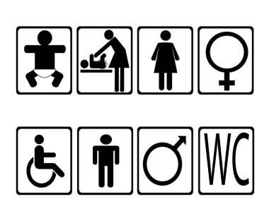 Set of toilet icons clipart