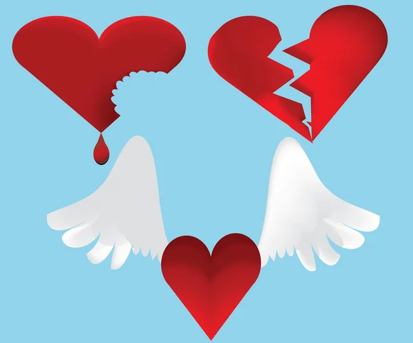 Тормозить иконки сердца — стоковый вектор