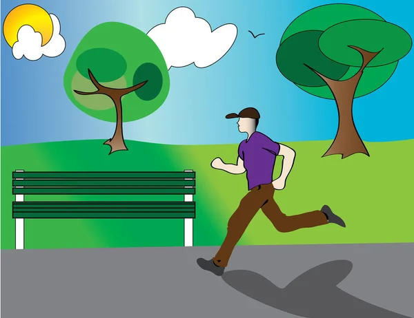 Running in the park — Stock Vector