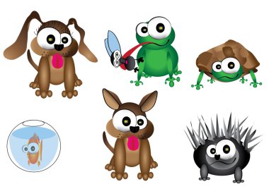 Cute animals,3d illustration of pets,pet vector clipart