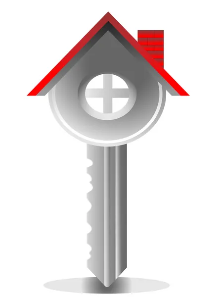 Ключ от дома, значок недвижимости — стоковый вектор