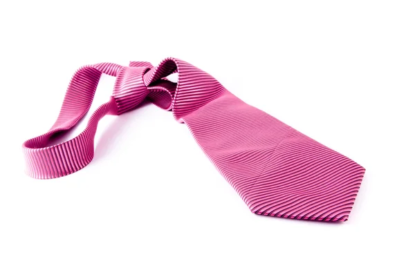 Pink tie on the white background Stock Photo
