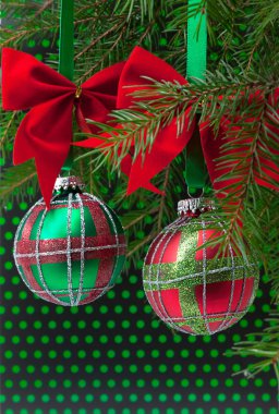 Christmas balls on white background clipart