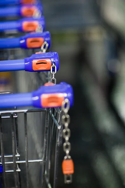 stock image Supermatket trolleys (shallow DOF)