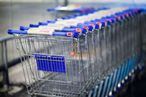 stock image Supermatket trolleys (shallow DOF)