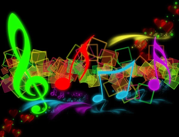 Renkli shone müzik notaları — Stok fotoğraf