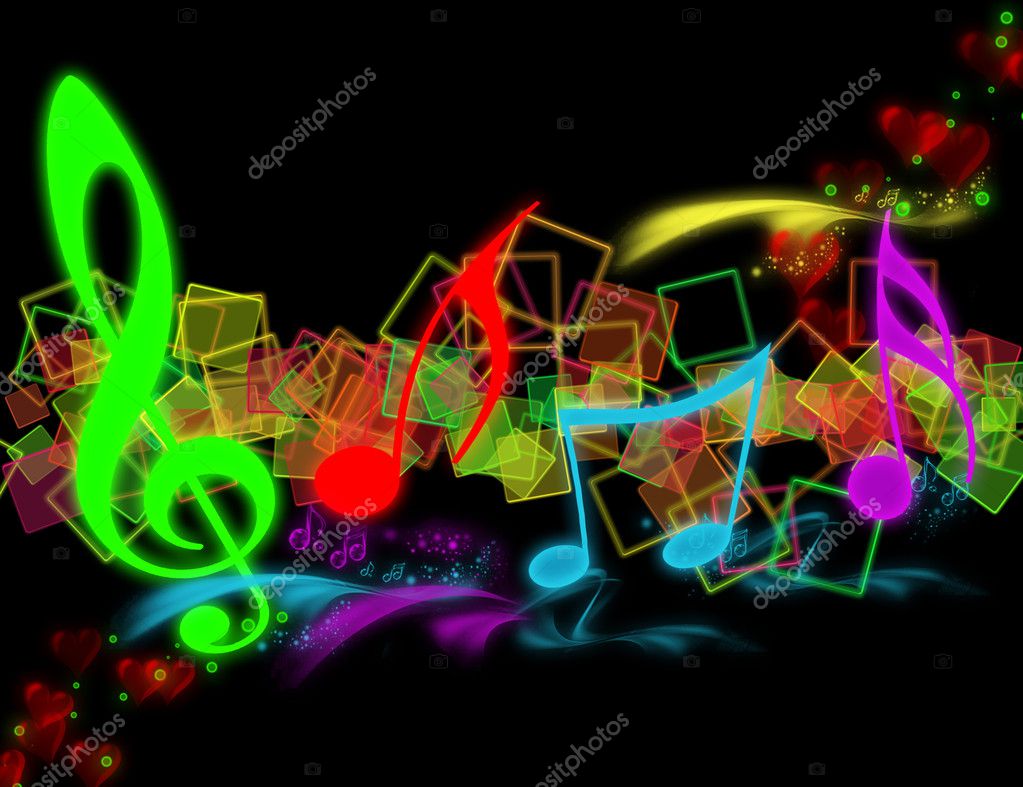 COLOURFUL SHONE MUSICAL NOTES — Stock Photo © Westa #4513409