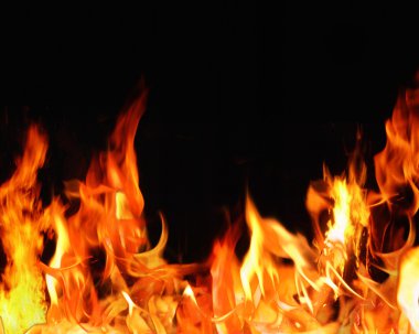 FIRE ON BLACK BACKGROUND clipart