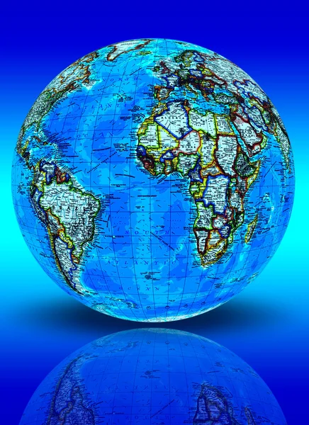 Världen på blå bakgrund — Stockfoto