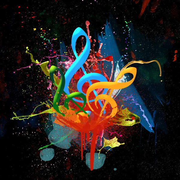 Красочный музыкальный акварельный фон — стоковое фото