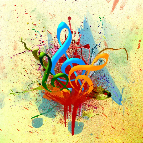 Sfondo acquerello musicale colorato — Foto Stock