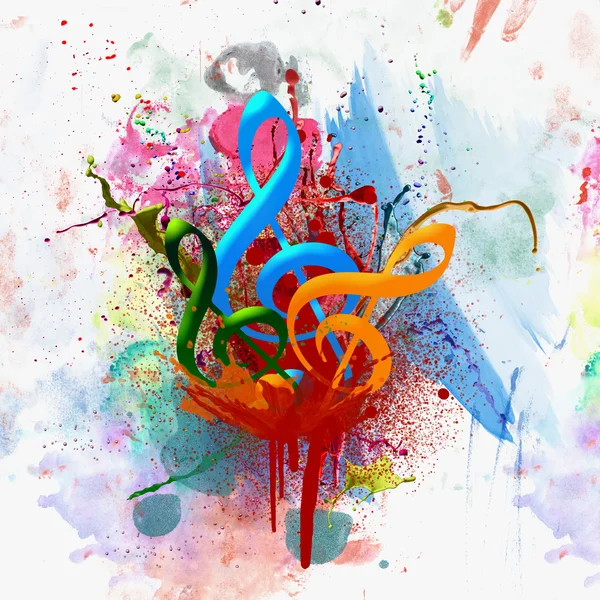 Fundo de aquarela musical colorido Fotografias De Stock Royalty-Free