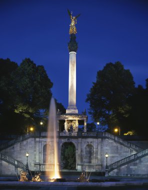 Angel of peace in munich at night clipart