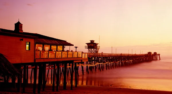 日落时的码头 — 图库照片