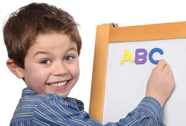Roztomilý Mladý Chlapec Učení Abc — Stock fotografie