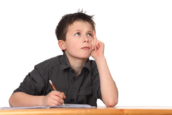 Young boy learning Stock Photo