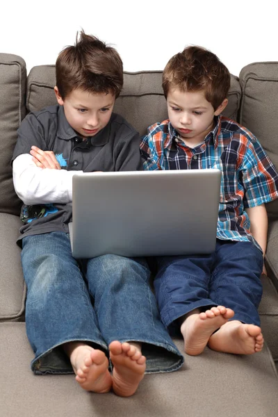 Boys with computer — Stock Photo, Image