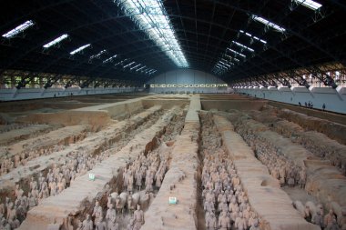 Terracotta Army in Xian, China. clipart