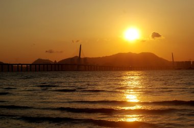 kıyı boyunca hong Kong Sunset