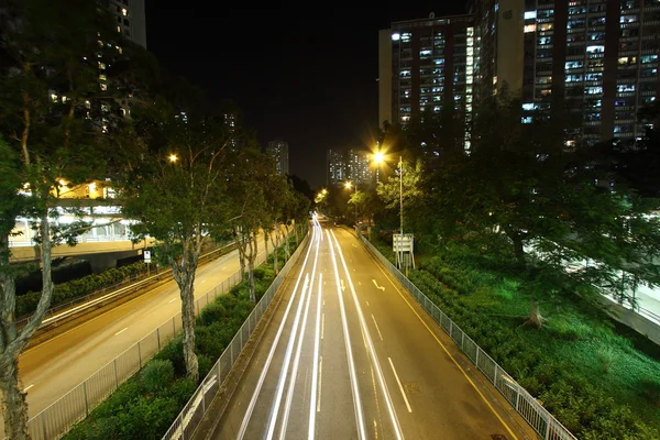 Strada e traffico nel centro di Hong Kong — Foto Stock