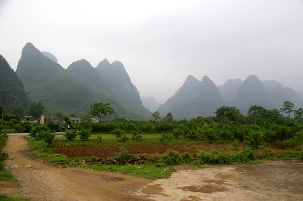 Lanscape of Li River e formações de calcário na China — Fotografia de Stock