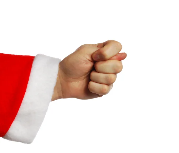 Santa, Dokonywanie obsceniczny gest — Zdjęcie stockowe