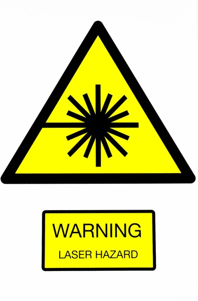 Laser warning hazard sign — Stock Photo, Image