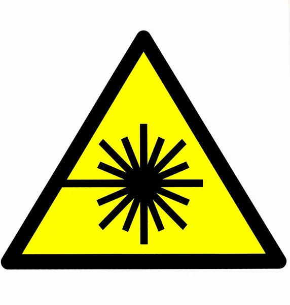 Лазерный предупреждающий знак — стоковое фото