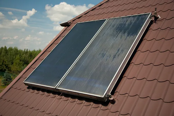 Colector solar de placa plana Imagen de stock